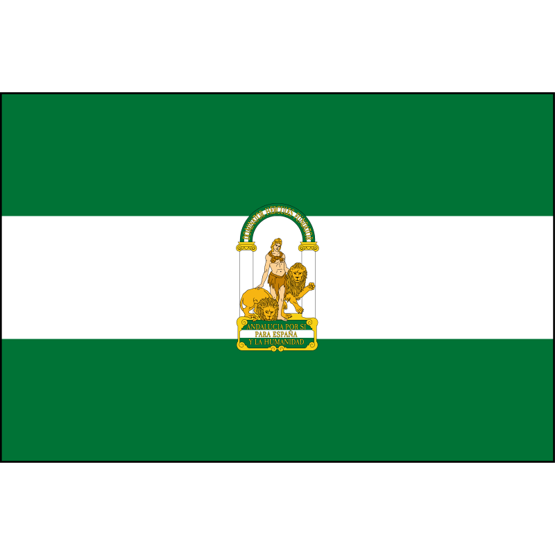 Bandera mesa bordada de raso y forrada autonomía