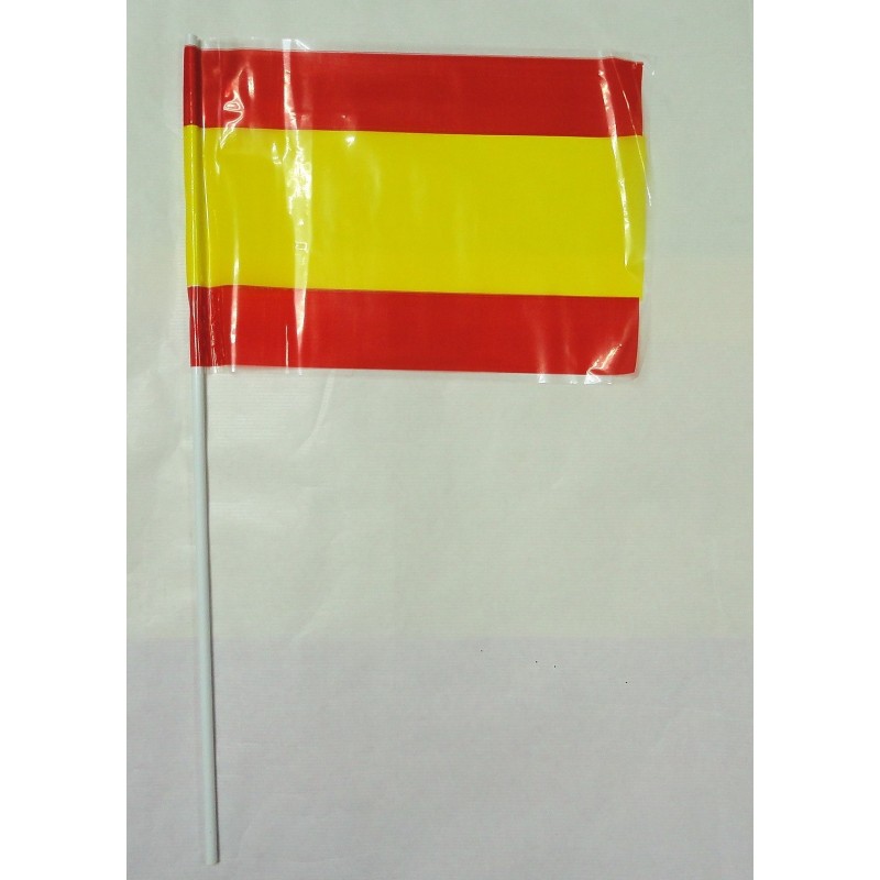 Bandera plástico con palo España