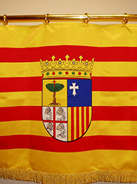 Cortina de inauguración de bandera de Aragón