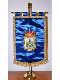 Reverso de estandarte de mesa Encajeras de Bolillos del Jalón