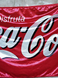 Pancarta poliéster Coca Cola